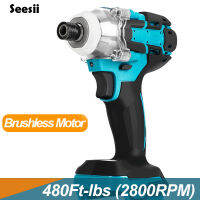 ตัวไขควงไฟฟ้า Seesii Brushless Impact Wrench Screwdriver   18V 520N M ไขควงประแจแรงกระแทกแบบไร้แปรงถ่าน 2800RPM พร้อมไฟ LED ทำงาน