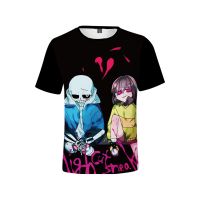 Game Undertale Sans Print Casual Short Sleeve T-shirt for Kids Boy/Girl