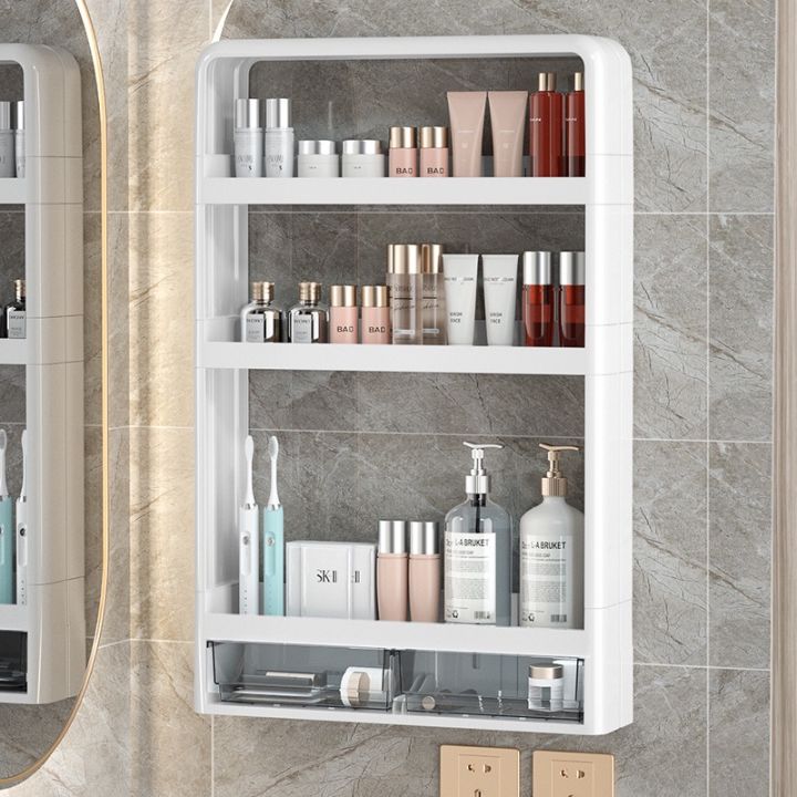 bathroom-shelf-organizer-ชั้นวางในห้องน้ำ-ชั้นวางในห้องน้ําพลาสติก-แข็งแรง-ชั้นวางของติดผนัง-ชั้นวางของ-ห้องน้ำ-ห้องครัว-ชั้นวางในห้องน้ําอเนกประสงค์-ชั้นติดผนังไม่ต้องเจาะกำแพง-ชั้นวางของในห้องน้ำ-ไม