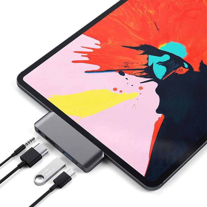 usb-c-hub-type-c-docking-station-with-hdmi-usb-3-0-audio-interface-pd-charging-for-ipad-pro-2018-for-macbook-hub