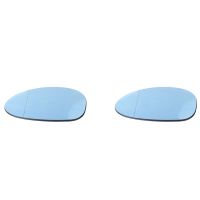 2X Left Driver Side Blue Wing Door Mirror Rearview Mirror Glass Heated for 1 3 Series E81 E87 E82 E46 E90 E92 Z4 E85