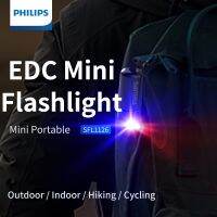 ♀ Philips 7cm Mini EDC Flashlight 300 Lumens Rechargeable LED Light with 18650 Battery Portable Outdoor Lighting for Camping