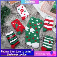 GUZHRNG Xmas Gifts Year Winter Warm Santa Claus Striped Sock Sockings Coral Fleece Thickened Christmas Cotton Socks