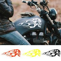 ஐ﹊☒ Motorcycle Oil Tank Stickers Flame Skull Decals Kit For Motorbike Tank Waterproof And UV Proof Decorations Universal Exterior