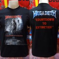 เสื้อวง MEGADETH วงร็อค ไม่มีตะเข็บข้าง คอฟิตป้ายUS เสื้อวินเทจ เสื้อยืดผู้ชาย เสื้อทัวร์ วงร็อตต่างประเทศ