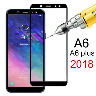 กระจกนิรภัยสำหรับ Samsung Galaxy A6 2018 A6plus A600F กระจกนิรภัยบนเครื่องหมายบวก A6เคส6ฟิล์มป้องกัน