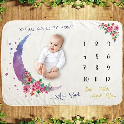 Infant Monthly Record Growth Milestone Blanket Newborn Photography Props Cloth Baby Angel Wings Photography Blanket Bath Towel