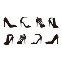 8Pcs High Heels Shoes Wall Sticker Glam Room Dressing Room Fashion Girl Model Shoe Wall Decal Bedroom Vinyl Decor