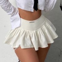 【CC】 Kawaii Super-short Pleated Skirts Waist Bodycon Skirt Korean Fashion Night