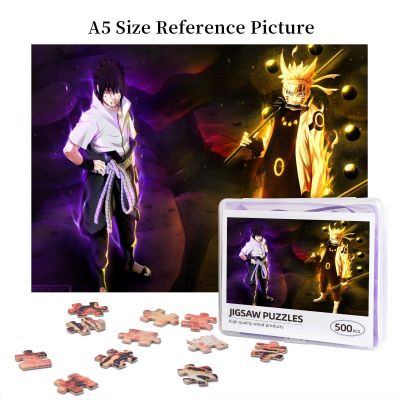 Sasuke And Naruto Wooden Jigsaw Puzzle 500 Pieces Educational Toy Painting Art Decor Decompression toys 500pcs