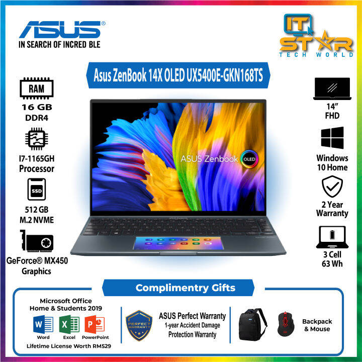 Asus ZenBook 14X OLED UX5400E-GKN168TS | I7-1165G7 | 16GB RAM | 512GB ...