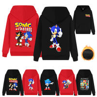 Sonic The เม่นเสื้อฮู้ดสำหรับเด็กหญิงและชาย,เสื้อกันหนาวขนแกะแขนยาวมีฮู้ดสำหรับเล่นเกมการ์ตูนสวมหัวฤดูใบไม้ผลิฤดูหนาว5015