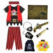Kids Pirate Costume,Pirate Role Play Dress Up Set Halloween Pirate Costume
