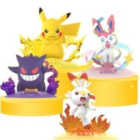 Genuínos Brinquedos Pokémon Pikachu Gengar Figuras Sylveon Modelo Anime Kawaii Presente De Brinquedo 10ซม.