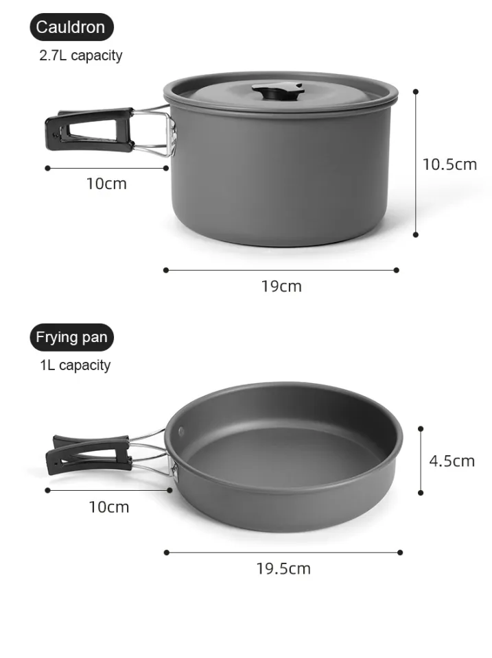 Camping Cooking Set Camping Cookware Set 16pcs Camping Pot pan Set Nesting  Camp Cook Set Camping&Hiking Mini cookware Camping Backpacking Pans Set 