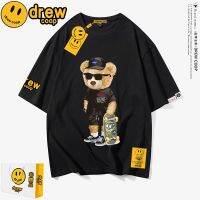 [S-5XL]Drewcoop เสื้อยืดคอกลม แขนสั้น ผ้าฝ้าย ลายหมี โอเวอร์ไซซ์ สําหรับคู่รัก