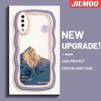 JIUMOO เคส A30s A50s A50กาแลคซีของปลอกสำหรับ Samsung เคสกันหิมะดีไซน์ใหม่ขอบคลื่นคอลอร์เคสโปร่งใสลายกล้องถ่ายรูปสุดสร้างสรรค์เคสป้องกันซิลิกาเจล