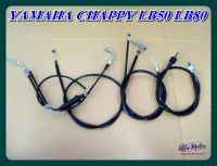 YAMAHA CHAPPY LB50 LB80 CABLE SET - TACHOMETER &amp; CLUTH &amp; BRAKE &amp; THROTTLE &amp; SPEEDOMETER CABLE "GRADE A" #ชุดสายเซ็ต - สายเร่ง (85 ซม.) สายคลัช  (94 ซม.) เบรคหน้า (107 ซม.) สายไมล์ (79 ซม.) อย่างดี