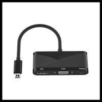 อะแดปเตอร์ฮับ 3 in 1 USB to HDMI+VGA+Audio 3.5 อุปกรณ์แปลงสัญญาณ สำหรับ คอมพิวเตอร์ โน๊ตบุ๊ค 1080P