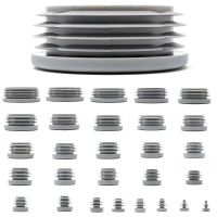 12pcs Gray Blanking End Caps Tube Pipe Bed Inserts Plug Table Chair Leg End Caps Dust Cover Floor Protector Furniture Feet Cover