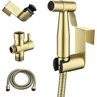 brushed gold Handheld Bidet Sprayer with diverter Set Stainless Steel Hand Bidet faucet Hygienic Shower Head Tap Toilet Faucets