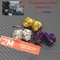 น็อตเลสอุดรูกระจกมอเตอร์ไซด์ (เบอร์ 14) รุ่น HONDA /YAMAHA  สีเลส,ทอง,น้ำเงิน