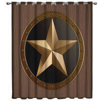 Vintage Shiny Star Badge With Wood Grain Background Window Treatments Curtains Valance Curtain Lights Bathroom Home Decor