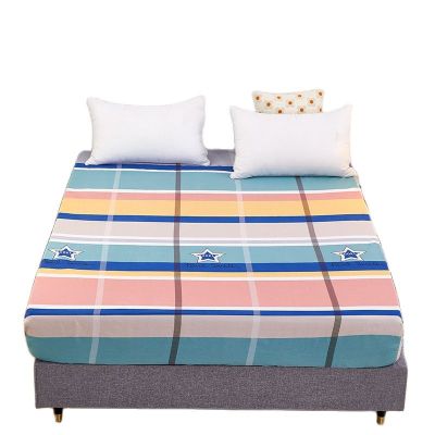 ผ้าปูที่นอนพอดีพิมพ์ลายผ้าฝ้าย100% 1ชิ้นผ้าคลุมฟูกผ้าปูที่นอนลิินินเตียงเด็กผ้าปูที่นอนสี่มุมสำหรับเตียงคู่