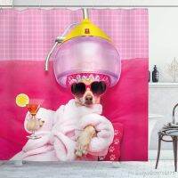 【hot】☾๑❦  Chihuahua Dog Shower Curtain Relaxing and Lying Spa Fashion Comic Fabric Sets