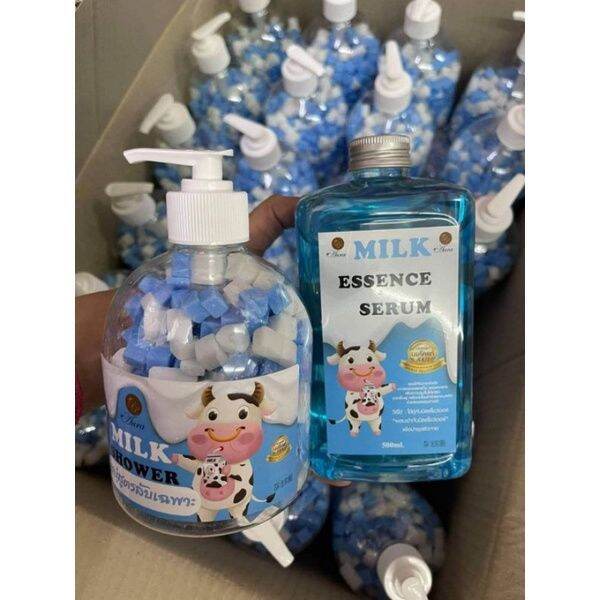 สบู่สูตรลับเฉพาะ-น้ำนม-milk-shower-milk-essenec-serum-500ml