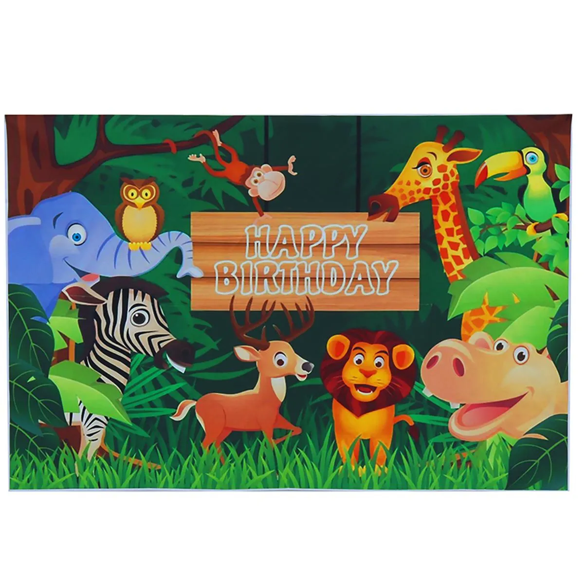 Background Photography Party Safari Jungle Animals Cartoon Leaves Forest  Photo Backdrop Birthday Party Photocall Studio | Lazada