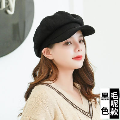 [COD] หมวกแปดเหลี่ยมหญิงสีทึบวรรณกรรมเกาหลีป่าย้อนยุคสไตล์อังกฤษหมวกจิตรกรลำลองป่าหมวกแปดเหลี่ยม