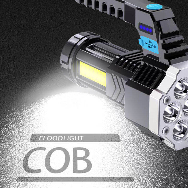 โคมไฟแบบพกพากลางแจ้งข้ามพรมแดนใช้ในบ้านแบบพกพา-cob-ไฟด้านข้าง-led-ไฟฉายชาร์จไฟอเนกประสงค์สำหรับตั้งแคมป์ในครัวเรือน