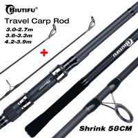 BIUTIFU 2Tips Carp Fishing Rod 3.5lb 7Sections 4.2/3.6/3.0m 30t Carbon Fiber Travel Throwing 60-150m Shore Casting Spinning Pole