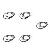 5 Pcs 19.75 Inch 3mm Fashion Rubber Cord Necklace with Stainless Steel Closure - Black