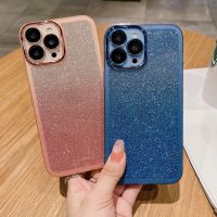 เคสกลิตเตอร์สำหรับ iPhone 14 13 Pro Plus IPhone14สูงสุด IPhone13 2022 2021ฝาหลังอ่อนนุ่มเคสกันกระแทกมือถือแวววาวซิลิโคน TPU ยืดหยุ่นไล่ระดับสี