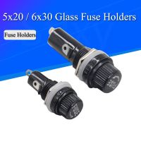 【YF】 5PCS 5x20mm 6x30mm Glass Fuse Holders 5x20 6x30 Insurance Tube Socket Holder For Panel Mount