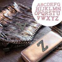 Bhuuno แผ่นปะติดตัวอักษรพลอยเทียม26ชิ้นแผ่นปะติดอุปกรณ์ตกเเต่งเเบบวัสดุผ้าสำหรับซ่อมเสื้อผ้ารองเท้าผ้ายีนส์กระเป๋า