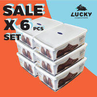 LUCKY HOME กล่องรองเท้ามีฝาปิด P5-0036 แพ็ค x6 ชิ้น ขนาดสินค้า (กว้างxยาวxสูง) : 34.5 x 23.5 x 15 cm