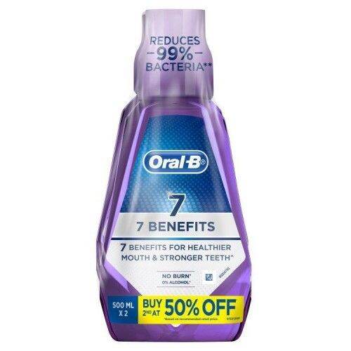 Oral-B 7 Benefits Mouthwash Bundle Pack 500ml X2 | Lazada