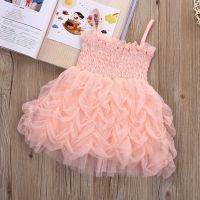 Summer Girl Dress Birthday Party Princess Dress Children Solid Color Pleated Gown Flower Girl Wedding Tutu Fluffy Dress Vestidos  by Hs2023