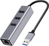 ฮับ3.0 USB 3พอร์ตพร้อมเกื้อหนุนหน้าต่าง RJ45 10/100/1000อะแดปเตอร์อีเทอร์เน็ต Gigabit,Mac OS, Surface Pro,Linux,Chromebook และอีกมากมาย