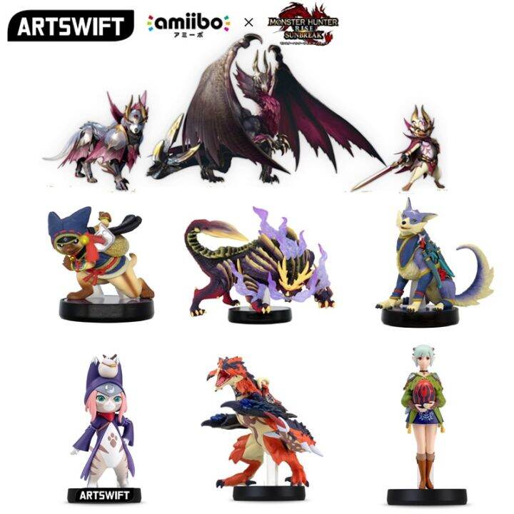 Nintendo Amiibo Figure Monster Hunter Rise Sunbreak Palamute Malzeno ...