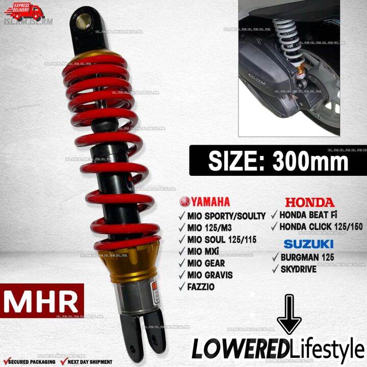 Rear Shock Absorber 300mm Lowered Style 1 PC Mio Click Beat Burgman ...