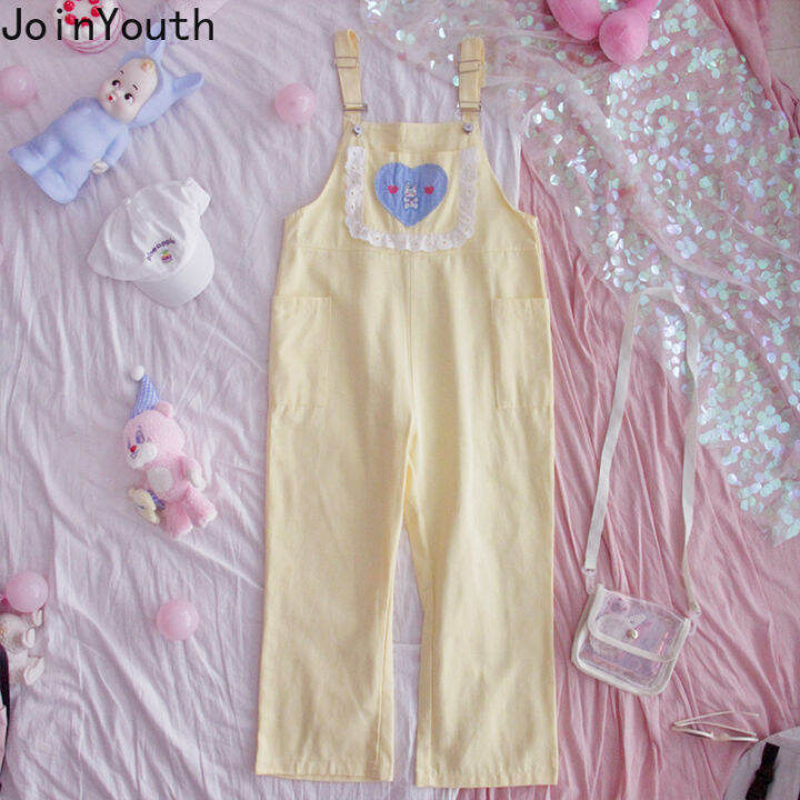 joinyouth-jumpsuit-women-summer-thin-cute-sweet-high-waist-wide-leg-pants-loose-cotton-rompers-korean-fashion-solid-overalls