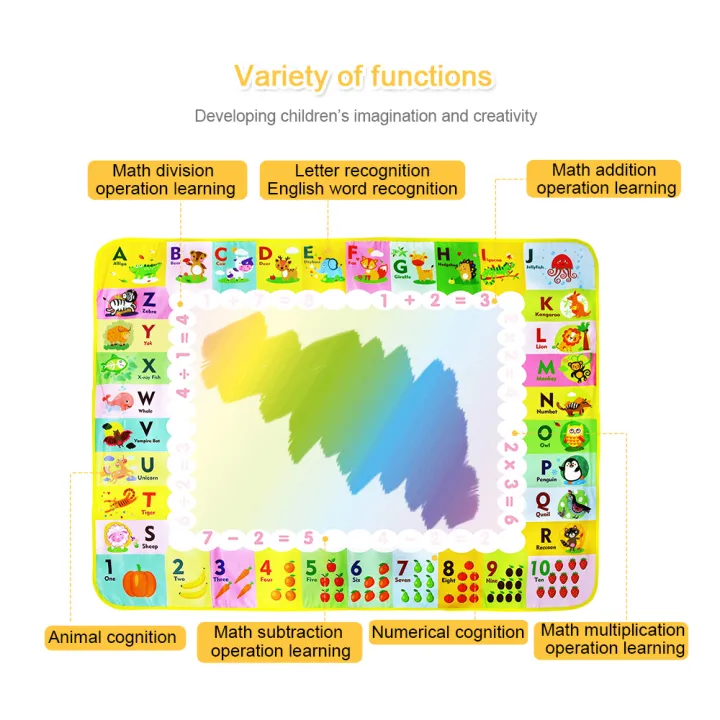 เสื่อวาดภาพระบายสีน้ำขนาดใหญ่เสื่อระบายสีฟรีพร้อมแสตมป์ของเล่น-kado-ulang-tahun-เพื่อการศึกษาสำหรับเด็กวัยหัดเดิน