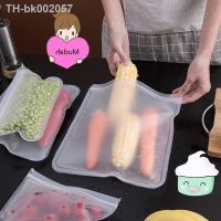 ☇✢℗ Kitchen Accessories Fruit and vegetable Silicone Bag Reusable Fresh-keeping Sealed Bag Refrigerator Food Storage Ziplock Bag