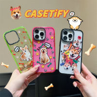 《KIKI》CASE.TIFY Cute and fashionable dog doodles phone case for iphone 14 14pro 14promax 13 13pro 13promax cartoon cute animal style 12 12pro 12promax 11  High-end hard case GLITTER transparent casing shockproof  New Design ins styles