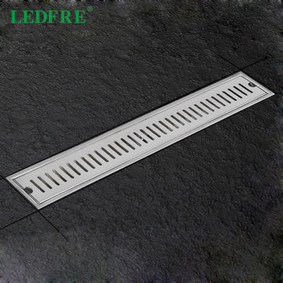 LEDFRE Shower Drain Floor Shower Tile 304 Stainless Steel Shower Floor Long Linear Drainage Channel Bathroom LF66009