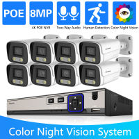 ระบบรักษาความปลอดภัยกล้องหน้าแรกแบบ POE NVR 1 8MP ชุดระบบรักษาความปลอดภัย8CH กลางแจ้งการมองเห็นได้ในเวลากลางคืนเต็มรูปแบบ4K 5MP กล้องวงจรปิดความคมชัดสูงชุดเฝ้าระวังวิดีโอ